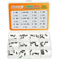 HUAREW 12 valores 60 piezas oscilador de cristal 4 4.096 6 8 10 11.0592 12 16 20 22.1184 24 48 MHz de resonador de…